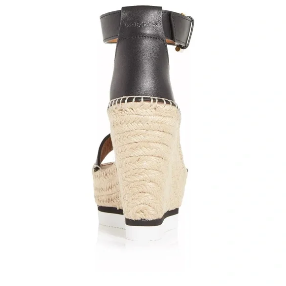 See By Chloe Glyn Platform Wedge Espadrille Sandals - Picture 7 of 16